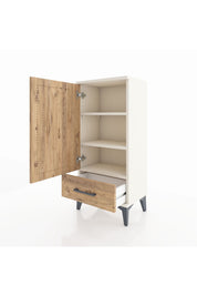 Arges Komodin 3 Raflı Tek Çekmeceli Tek Kapaklı 44x30x96 Aytaşı-Çam