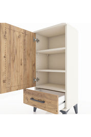 Arges Komodin 3 Raflı Tek Çekmeceli Tek Kapaklı 44x30x96 Aytaşı-Çam