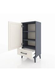 Arges Komodin 3 Raflı Tek Çekmeceli Tek Kapaklı 44x30x96 Antrasit-Aytaşı