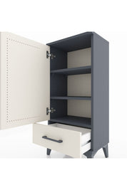 Arges Komodin 3 Raflı Tek Çekmeceli Tek Kapaklı 44x30x96 Antrasit-Aytaşı