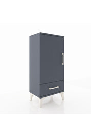 Arges Komodin 3 Raflı Tek Çekmeceli Tek Kapaklı 44x30x96 Antrasit-Antrasit