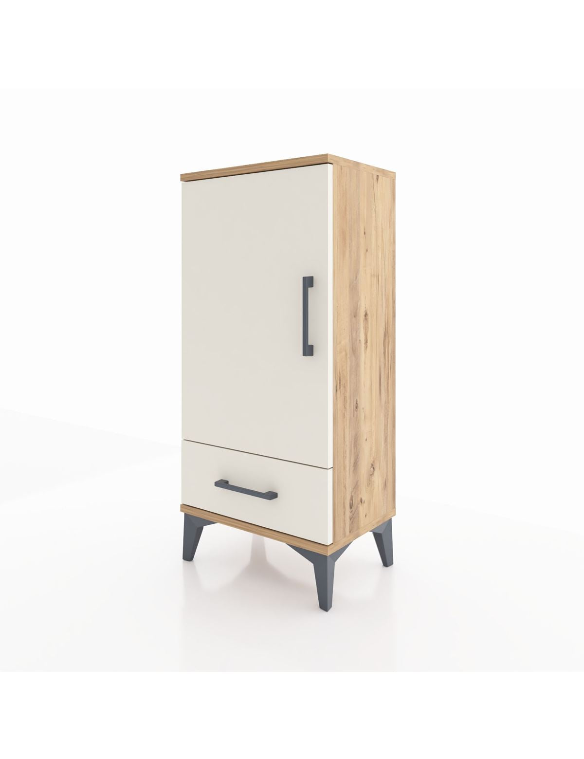 Arges Komodin 3 Raflı Tek Çekmeceli Tek Kapaklı 44x30x96 - S09M041V7A