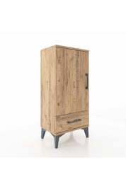 Arges Komodin 3 Raflı Tek Çekmeceli Tek Kapaklı 44x30x96 Çam-Çam