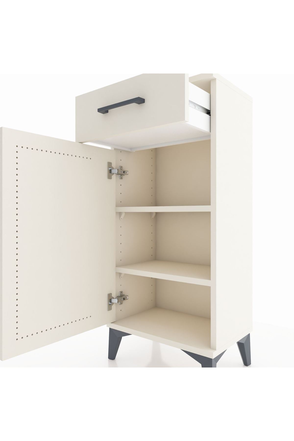 Arges Komodin 2 Raflı Tek Çekmeceli Tek Kapaklı 44x30x96 Aytaşı-Aytaşı