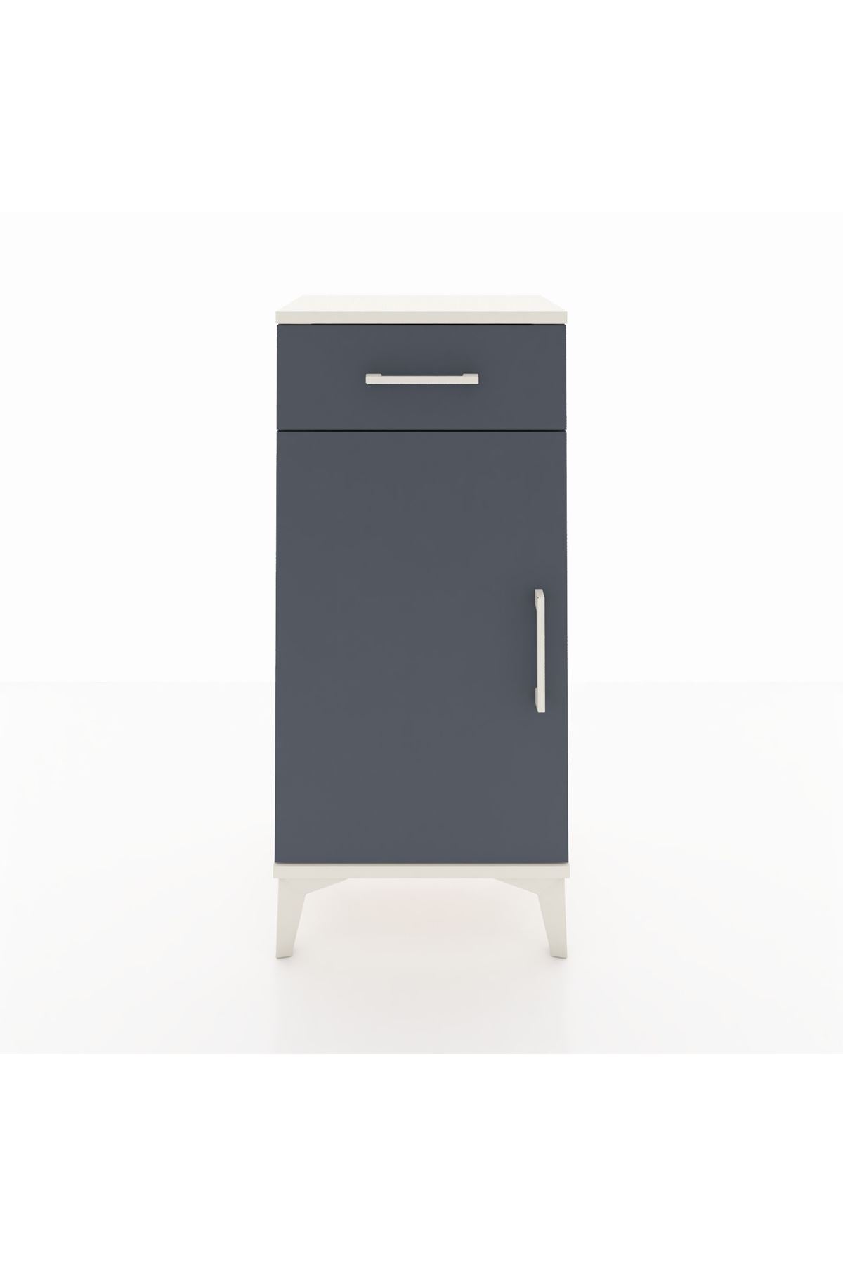 Arges Komodin 2 Raflı Tek Çekmeceli Tek Kapaklı 44x30x96 Aytaşı-Antrasit