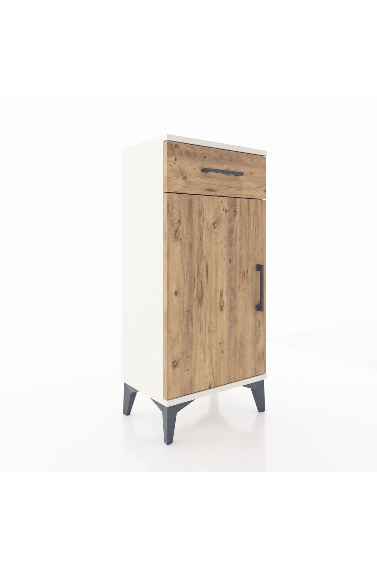 Arges Komodin 2 Raflı Tek Çekmeceli Tek Kapaklı 44x30x96 Aytaşı-Çam