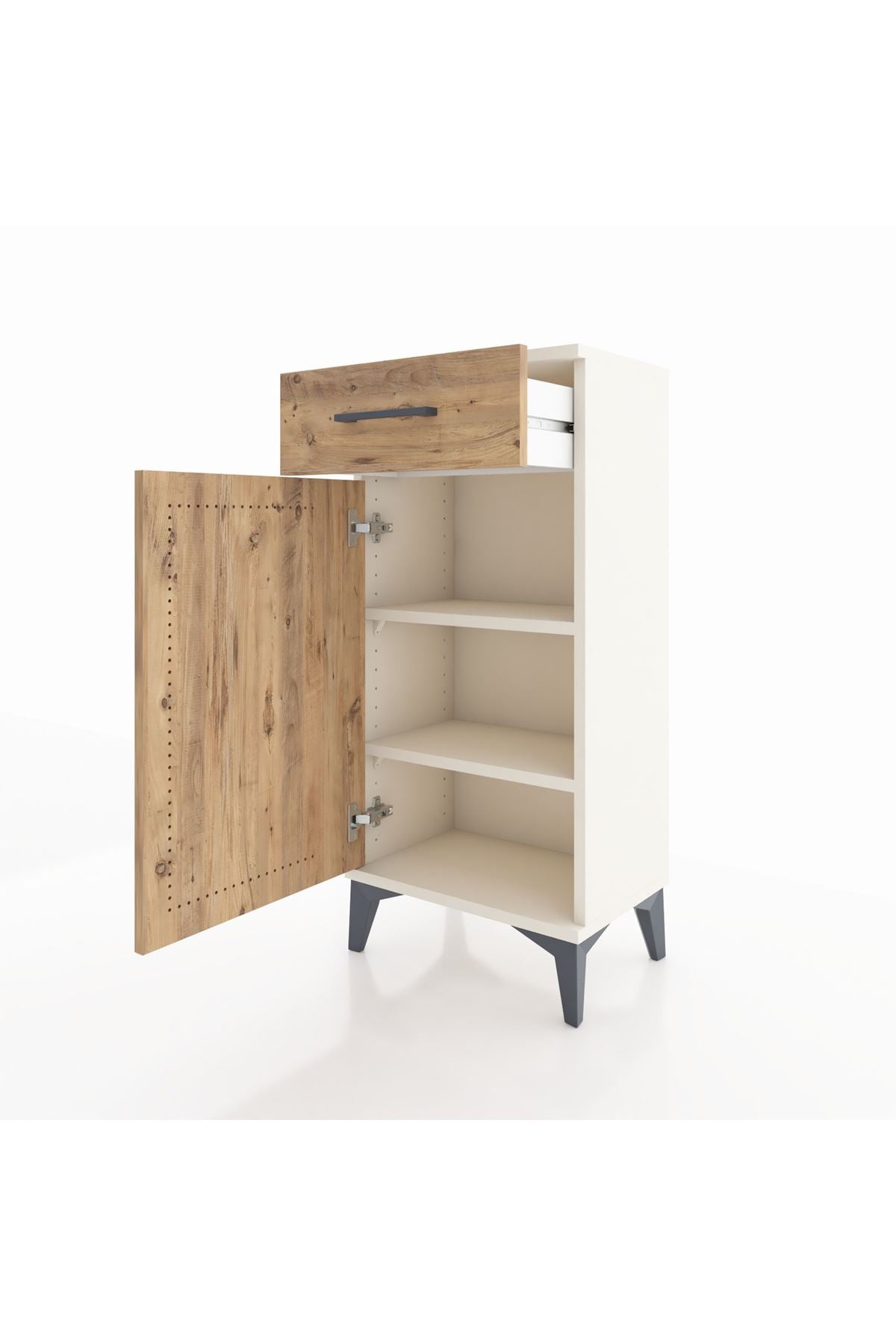 Arges Komodin 2 Raflı Tek Çekmeceli Tek Kapaklı 44x30x96 Aytaşı-Çam