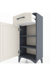 Arges Komodin 2 Raflı Tek Çekmeceli Tek Kapaklı 44x30x96 Antrasit-Aytaşı