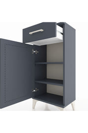 Arges Komodin 2 Raflı Tek Çekmeceli Tek Kapaklı 44x30x96 Antrasit-Antrasit