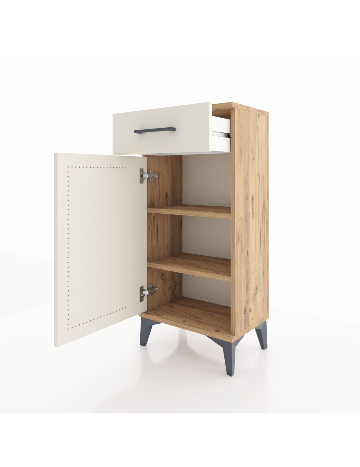 Arges Komodin 2 Raflı Tek Çekmeceli Tek Kapaklı 44x30x96 - S09M042V7A