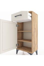 Arges Komodin 2 Raflı Tek Çekmeceli Tek Kapaklı 44x30x96 Çam-Aytaşı