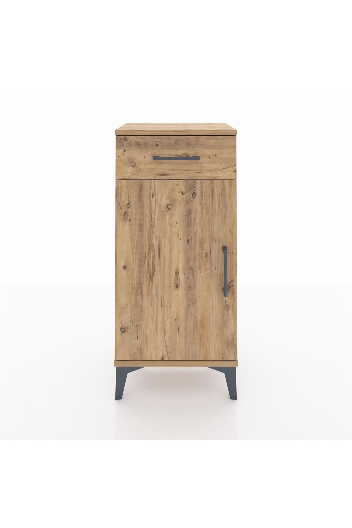 Arges Komodin 2 Raflı Tek Çekmeceli Tek Kapaklı 44x30x96 Çam-Çam