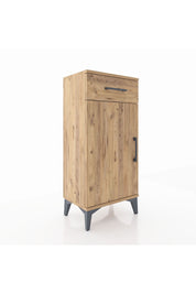 Arges Komodin 2 Raflı Tek Çekmeceli Tek Kapaklı 44x30x96 Çam-Çam