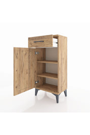 Arges Komodin 2 Raflı Tek Çekmeceli Tek Kapaklı 44x30x96 Çam-Çam