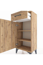 Arges Komodin 2 Raflı Tek Çekmeceli Tek Kapaklı 44x30x96 Çam-Çam