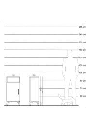 Arges Komodin 3 Raflı Tek Kapaklı 44x30x96 Aytaşı-Antrasit