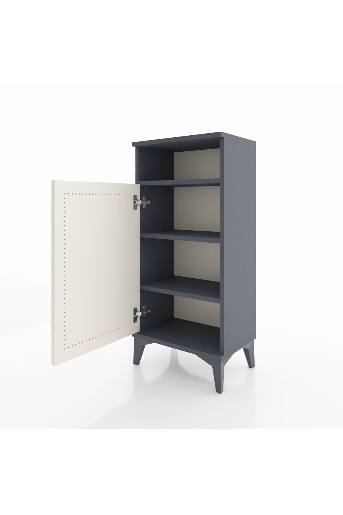 Arges Komodin 3 Raflı Tek Kapaklı 44x30x96 Antrasit-Aytaşı