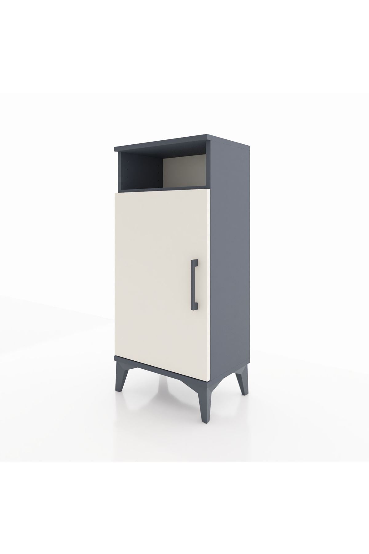 Arges Komodin 3 Raflı Tek Kapaklı 44x30x96 Antrasit-Aytaşı