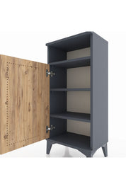 Arges Komodin 3 Raflı Tek Kapaklı 44x30x96 Antrasit-Çam