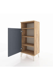 Arges Komodin 3 Raflı Tek Kapaklı 44x30x96 Çam-Antrasit