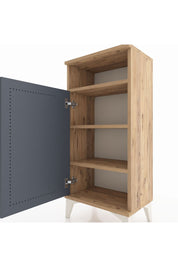 Arges Komodin 3 Raflı Tek Kapaklı 44x30x96 Çam-Antrasit