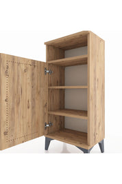 Arges Komodin 3 Raflı Tek Kapaklı 44x30x96 Çam-Çam