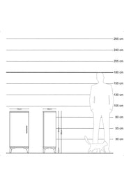 Arges Komodin 2 Raflı Tek Kapaklı 44x30x96 Aytaşı-Antrasit