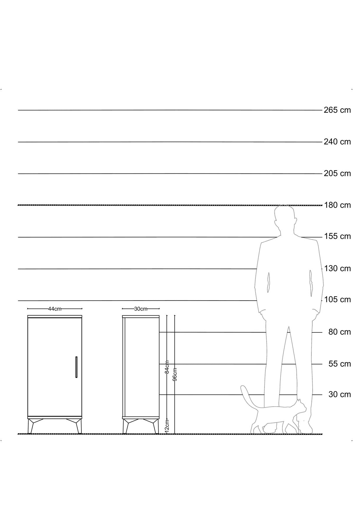 Arges Komodin 2 Raflı Tek Kapaklı 44x30x96 Aytaşı-Çam