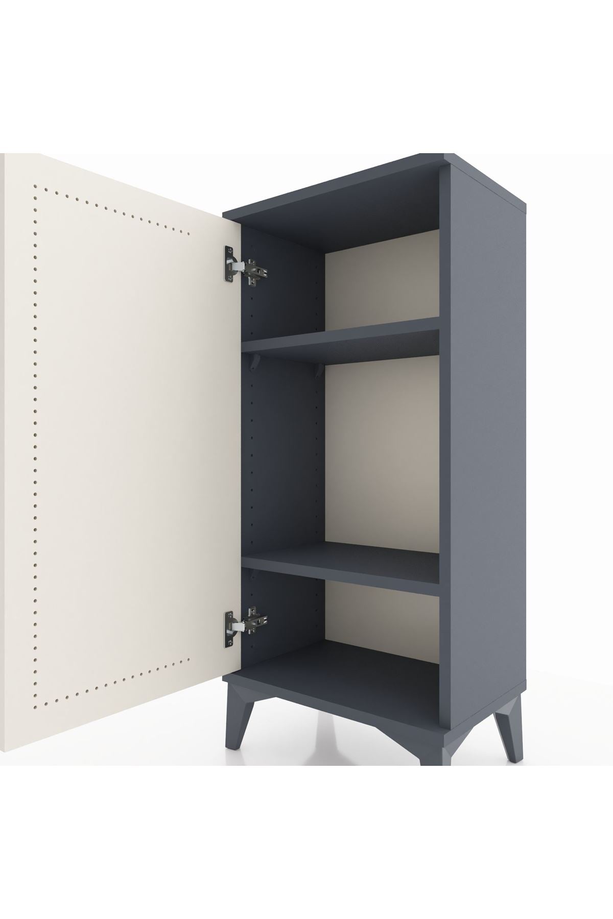 Arges Komodin 2 Raflı Tek Kapaklı 44x30x96 Antrasit-Aytaşı