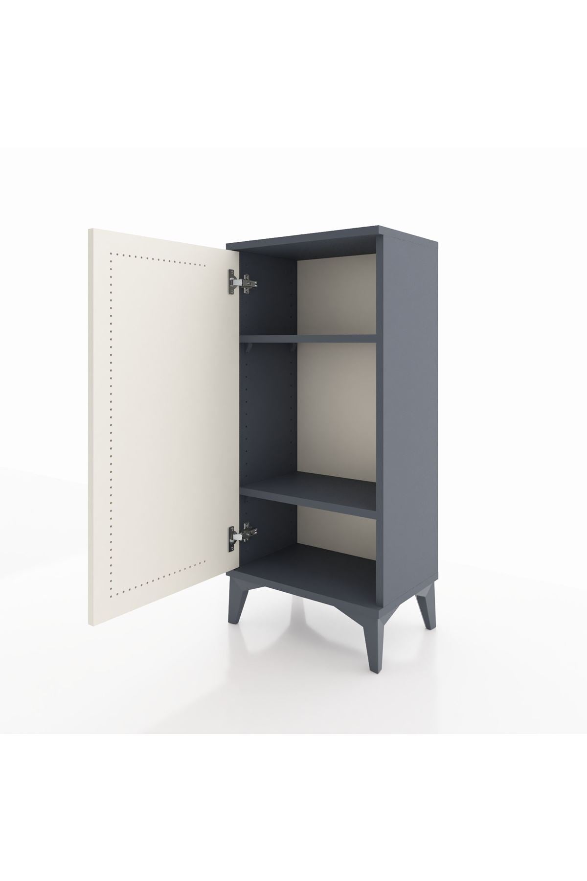 Arges Komodin 2 Raflı Tek Kapaklı 44x30x96 Antrasit-Aytaşı