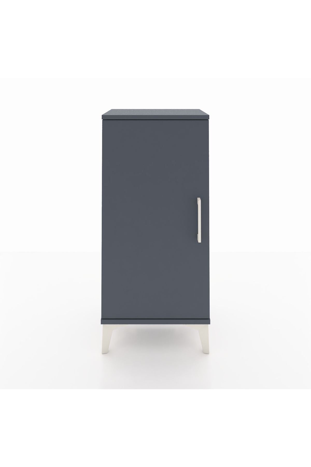 Arges Komodin 2 Raflı Tek Kapaklı 44x30x96 Antrasit-Antrasit