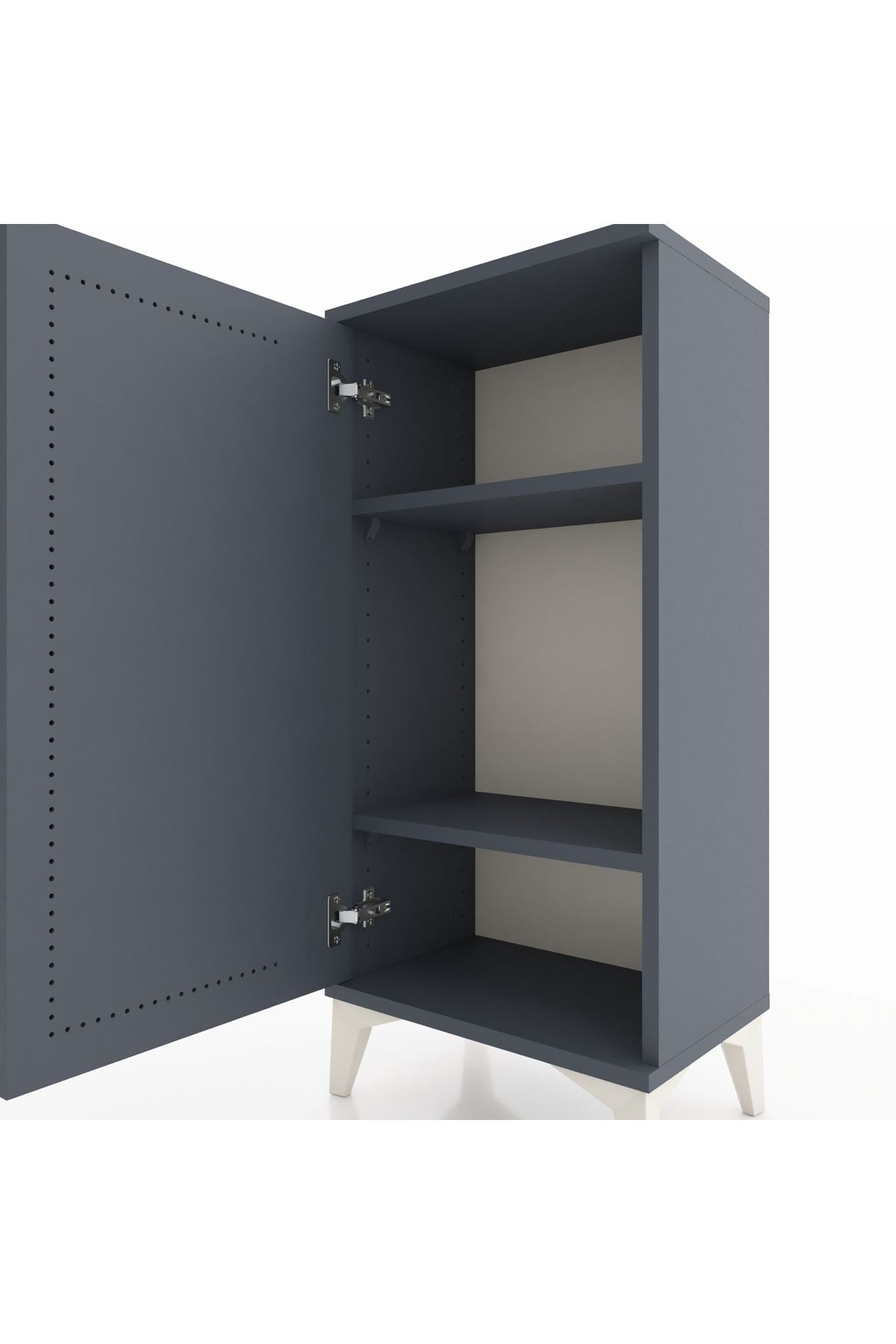 Arges Komodin 2 Raflı Tek Kapaklı 44x30x96 Antrasit-Antrasit