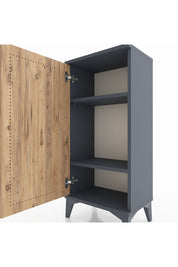 Arges Komodin 2 Raflı Tek Kapaklı 44x30x96 Antrasit-Çam