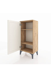 Arges Komodin 2 Raflı Tek Kapaklı 44x30x96 Çam-Aytaşı