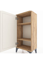 Arges Komodin 2 Raflı Tek Kapaklı 44x30x96 Çam-Aytaşı