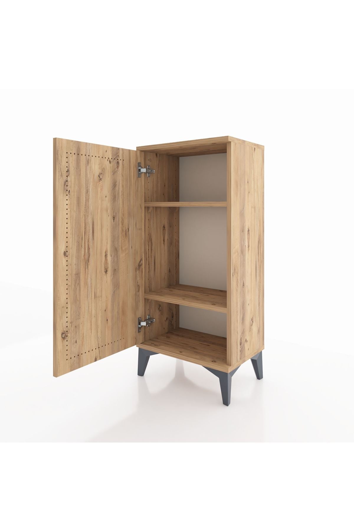 Arges Komodin 2 Raflı Tek Kapaklı 44x30x96 Çam-Çam