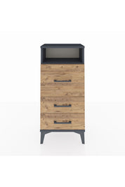 Arges Komodin Tek Raflı 3 Çekmeceli 44x30x96 Antrasit-Çam