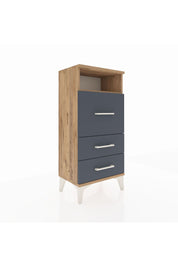 Arges Komodin Tek Raflı 3 Çekmeceli 44x30x96 Çam-Antrasit