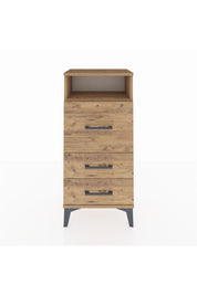Arges Komodin Tek Raflı 3 Çekmeceli 44x30x96 Çam-Çam