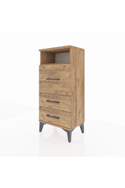 Arges Komodin Tek Raflı 3 Çekmeceli 44x30x96 Çam-Çam