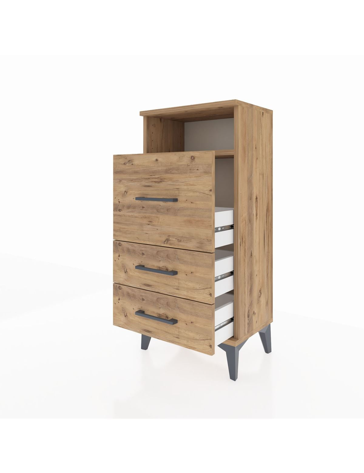 Arges Komodin Tek Raflı 3 Çekmeceli 44x30x96 - S09M009V9A