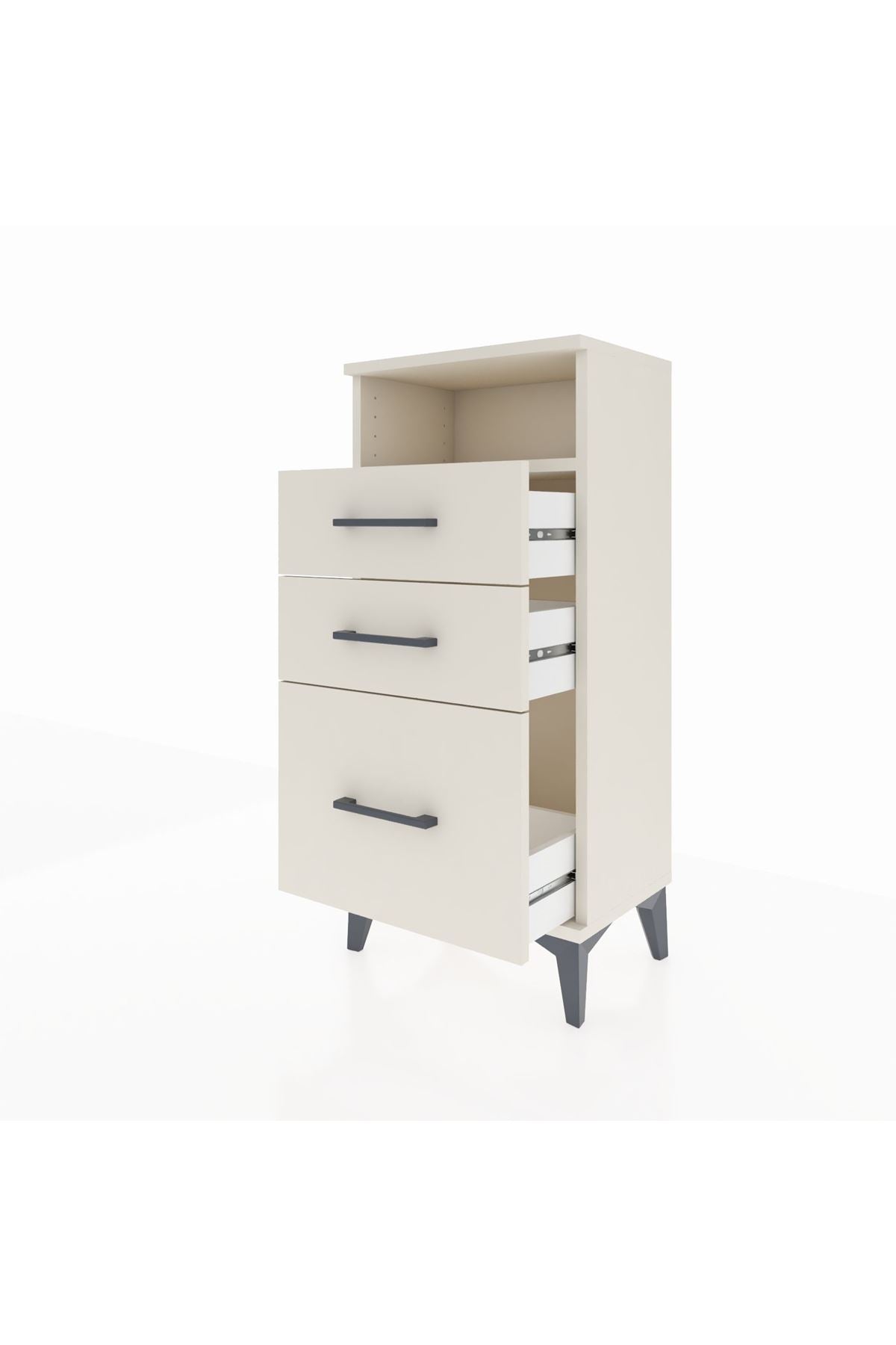Arges Komodin Tek Raflı 3 Çekmeceli 44x30x96 Aytaşı-Aytaşı