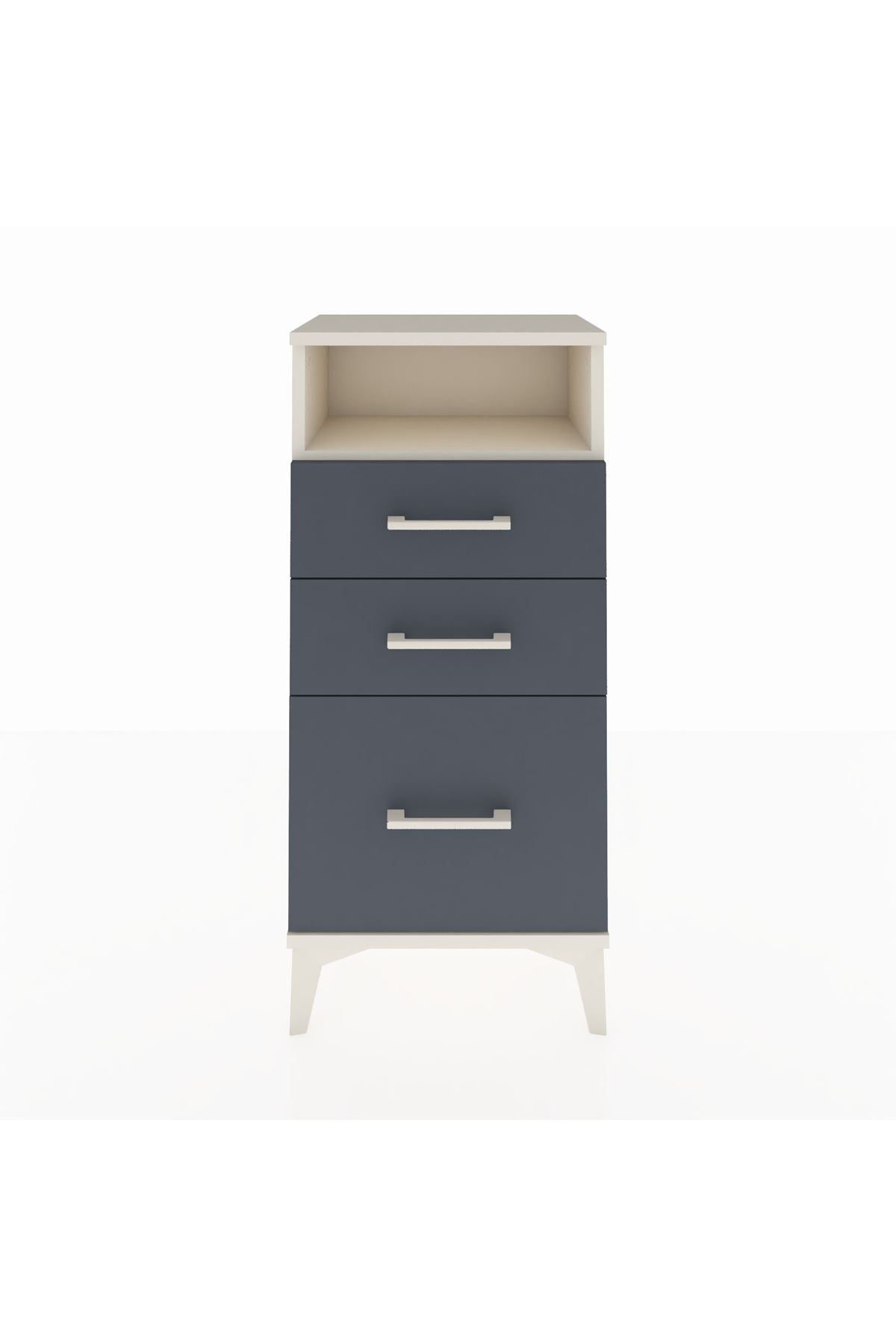 Arges Komodin Tek Raflı 3 Çekmeceli 44x30x96 Aytaşı-Antrasit