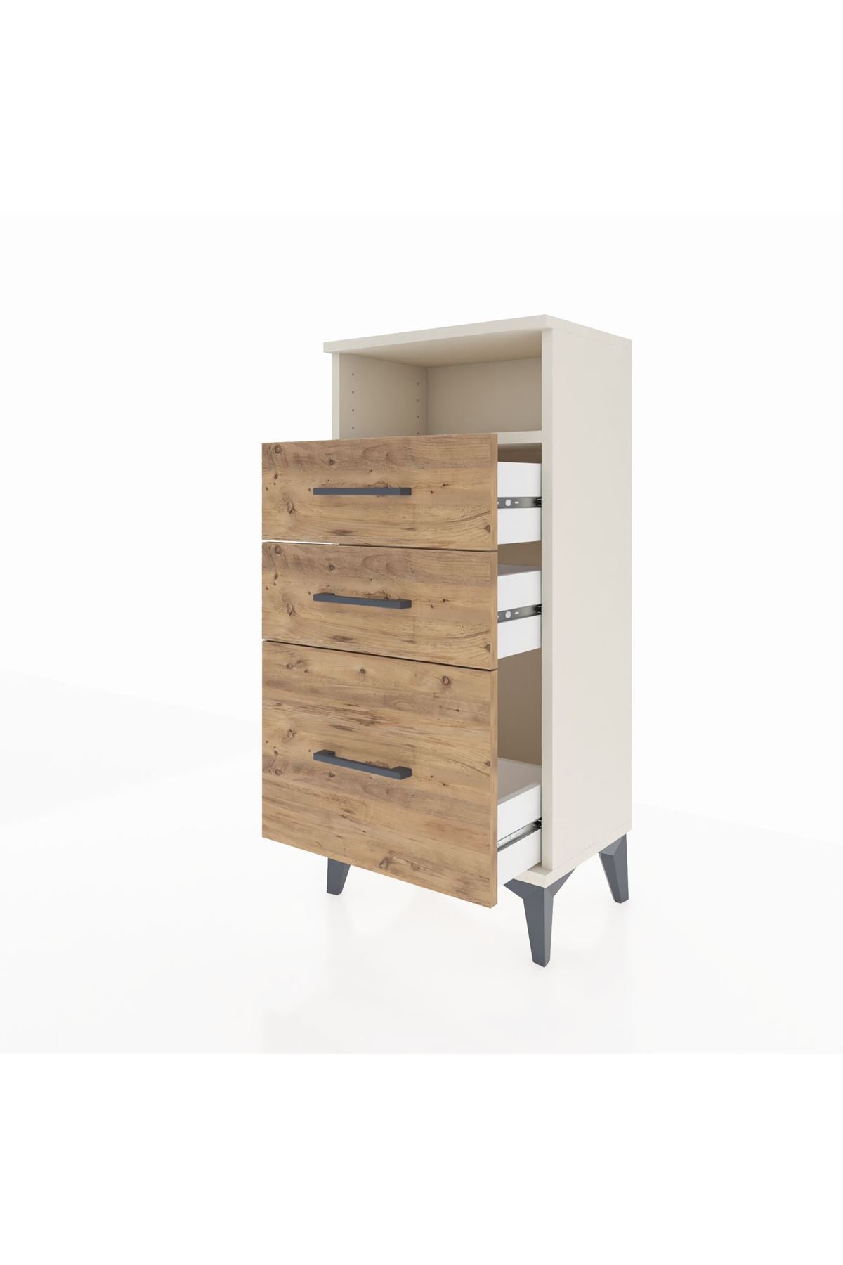 Arges Komodin Tek Raflı 3 Çekmeceli 44x30x96 Aytaşı-Çam