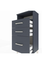 Arges Komodin Tek Raflı 3 Çekmeceli 44x30x96 Antrasit-Antrasit