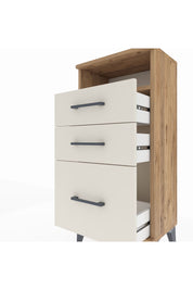 Arges Komodin Tek Raflı 3 Çekmeceli 44x30x96 Çam-Aytaşı