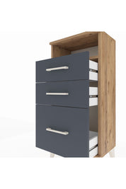 Arges Komodin Tek Raflı 3 Çekmeceli 44x30x96 Çam-Antrasit