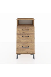 Arges Komodin Tek Raflı 3 Çekmeceli 44x30x96 Çam-Çam