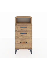 Arges Komodin Tek Raflı 3 Çekmeceli 44x30x96