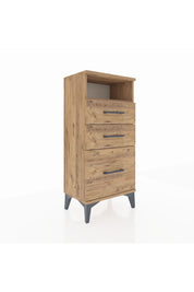 Arges Komodin Tek Raflı 3 Çekmeceli 44x30x96 Çam-Çam